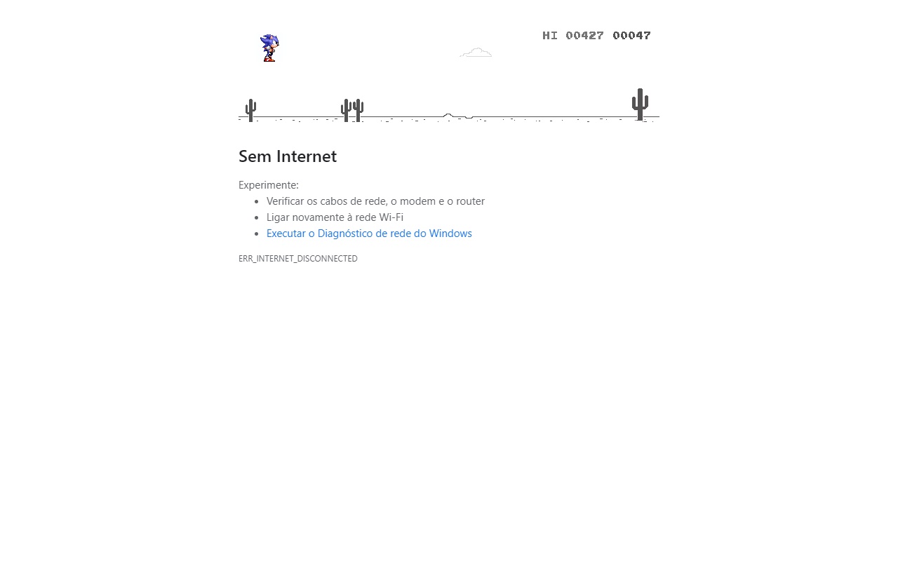 JOGO DO DINOSSAURO - JOGO OFFLINE DO GOOGLE CHROME 