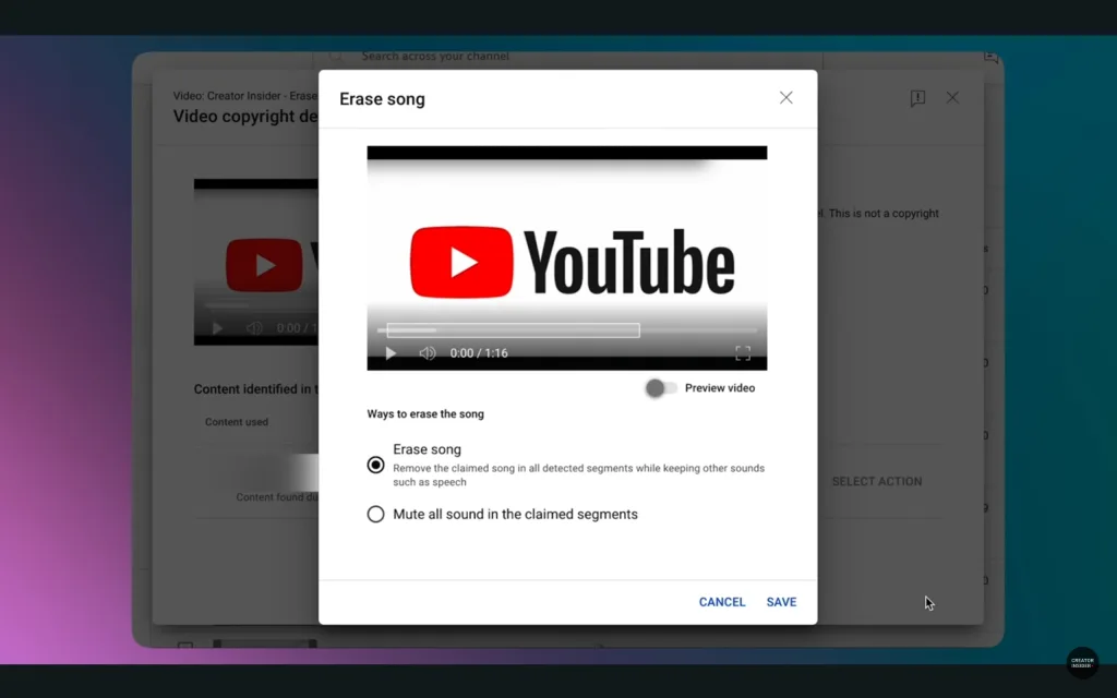 youtube youtube erase song