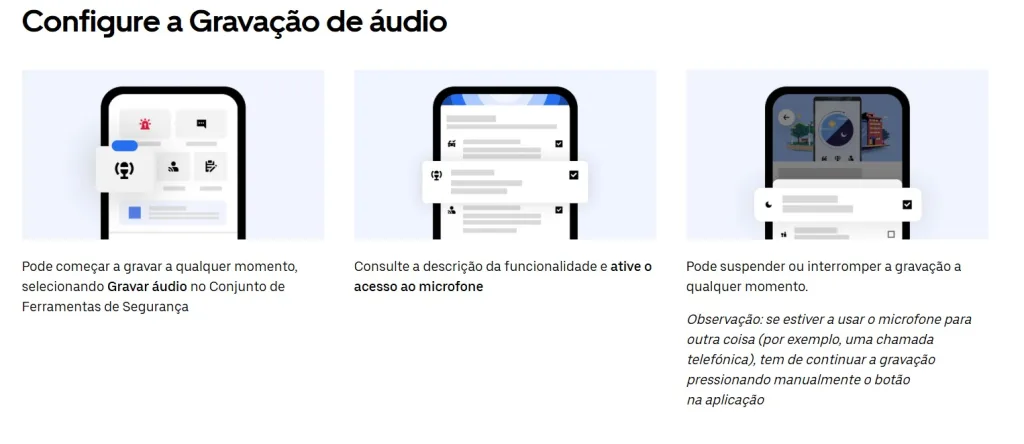 uber uber gravacao voz