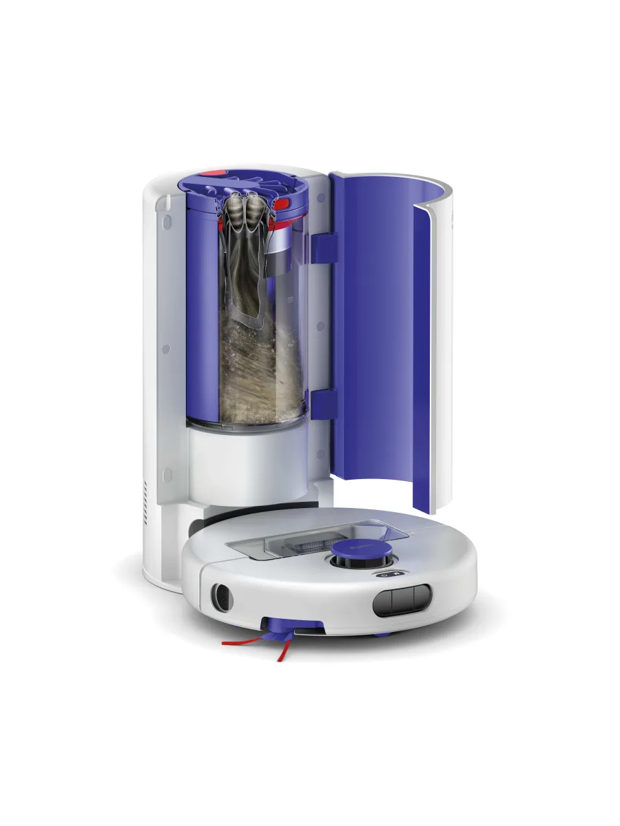 dyson RB07 A MSILVIBL 013 CMYK 3QRight EagleCut Cyclones OnDock DoorOpen A1 WS dyson